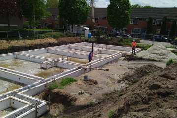 Voortgang nieuwbouw 12 parkwoningen Krakeel, Hoogeveen