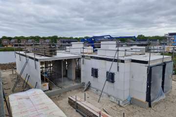 Voortgang nieuwbouw 9 watervilla's Eelderwolde