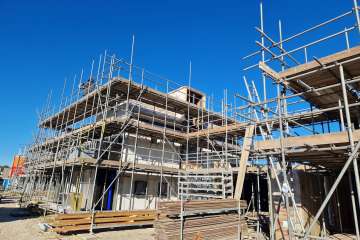 Voortgang nieuwebouw 9 watervilla's Eelderwolde