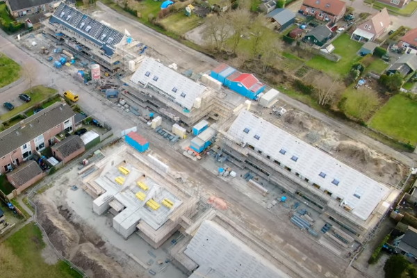 Bouwplaats Nieuw-Roden vanuit de lucht | HuneBouw